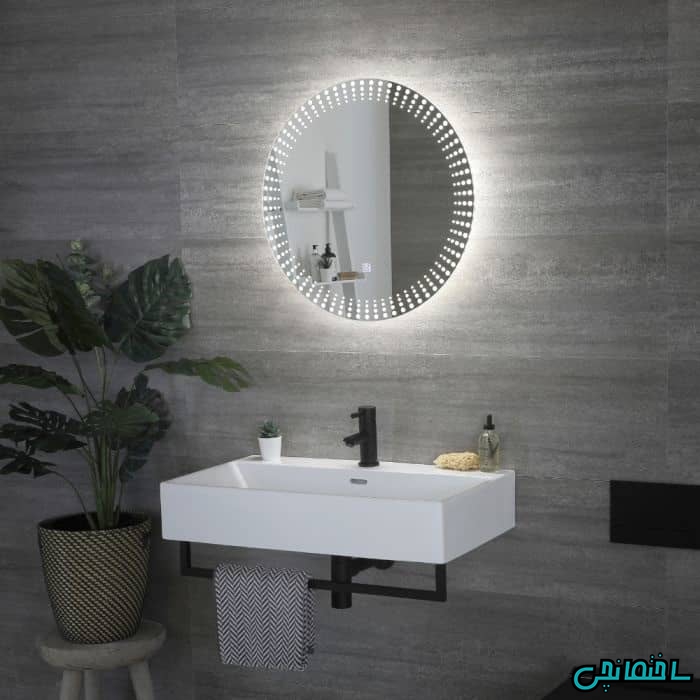 مدل آینه روشویی گرد ال ای دی دار مدل آینه روشویی گرد ال ای دی دار