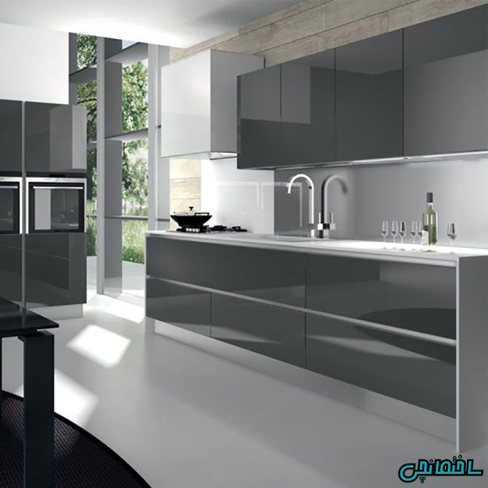 کابینت های گلاس خاکستری کابینت های گلاس خاکستری