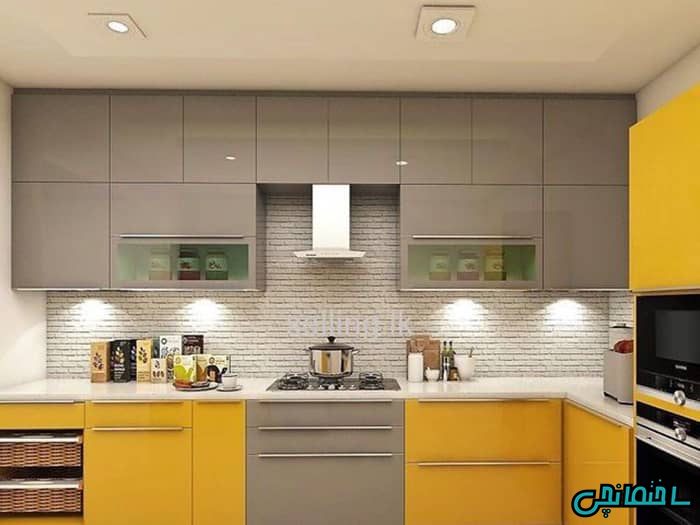 کابینت طوسی زرد کابینت طوسی زرد