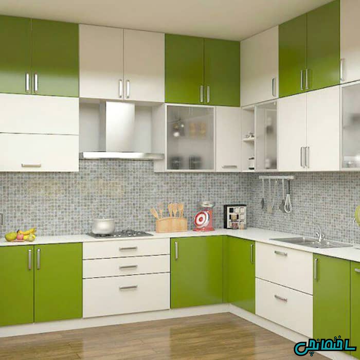کابینت سفید سبز کابینت سفید سبز