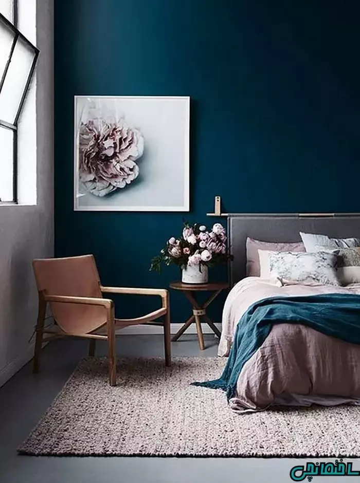 اتاق خواب مدرن آبی