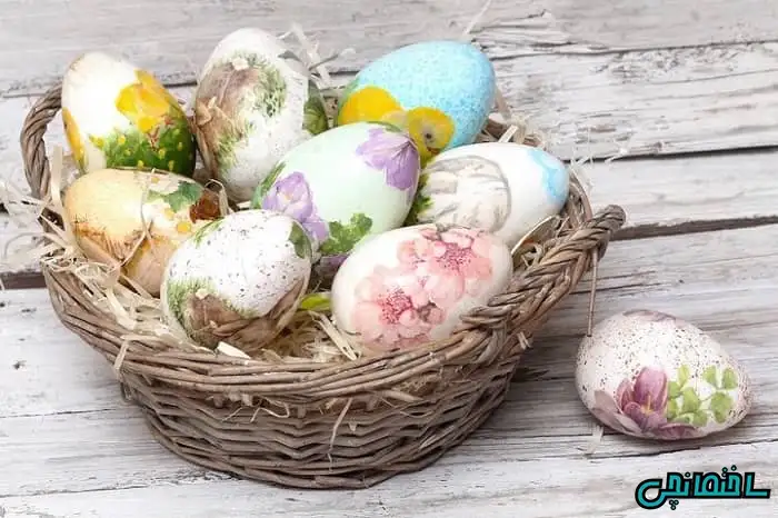 تزیین تخم مرغ گلدار
