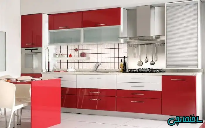 کابینت قرمز آشپزخانه