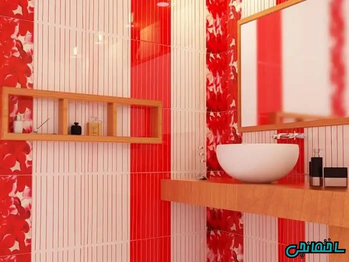 دیوار حمام قرمز