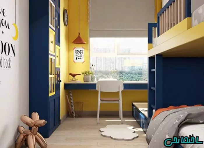 طراحی اتاق خواب زرد
