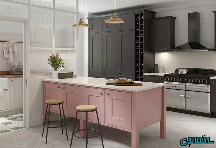 استفاده از رنگ صورتی در طراحی آشپزخانه