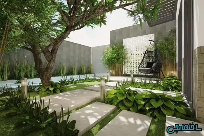 طراحی فضای سبز حیاط کوچک منزل