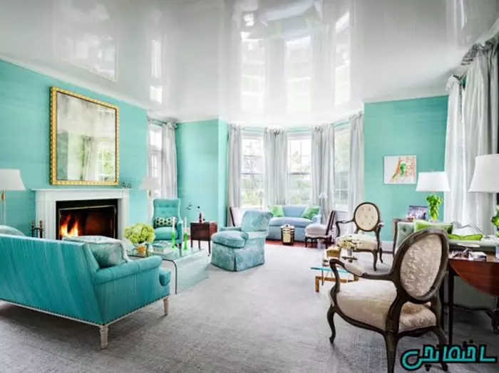 رنگ فیروزه ای در طراحی داخلی خانه