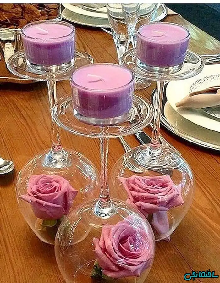 تزیین میز با شمع