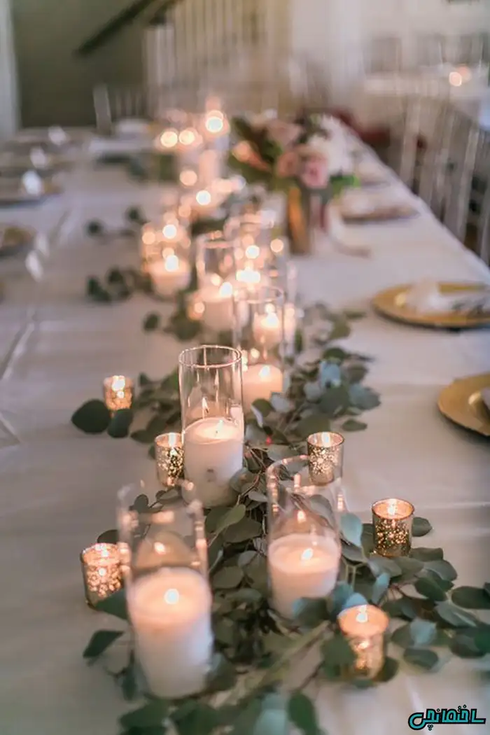 شمع و گل برای میز