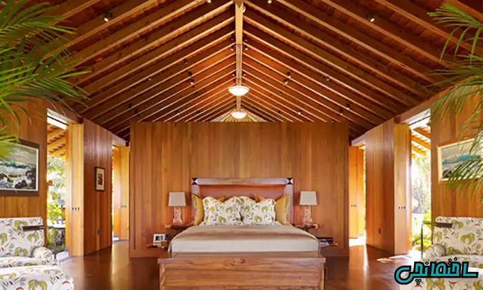 استفاده از چوب طبیعی در طراحی اتاق خواب