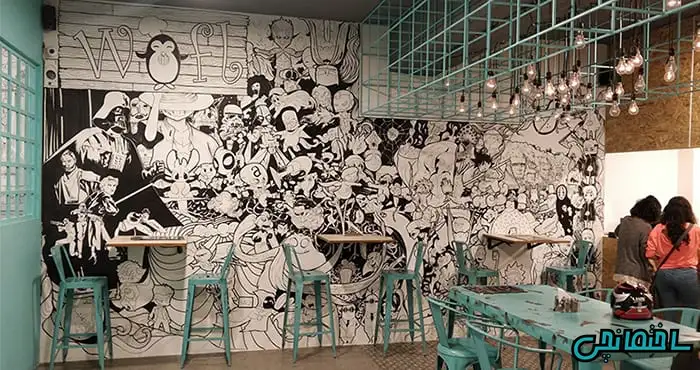 تزئین دیوار کافی شاپ و رستوران