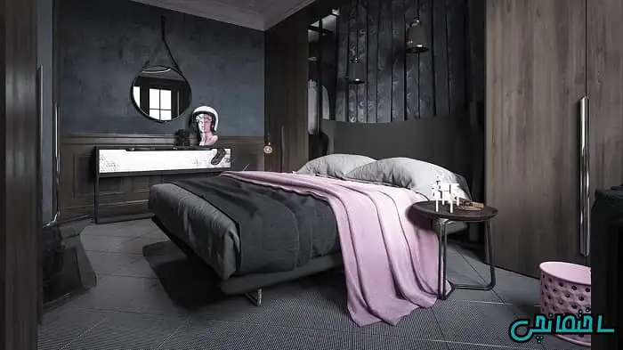 اتاق خواب تیره رنگ